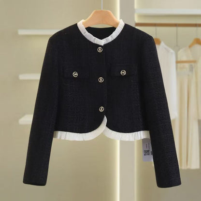 Damen Kurzjacke Strukturierte Knöpfe Norvielle