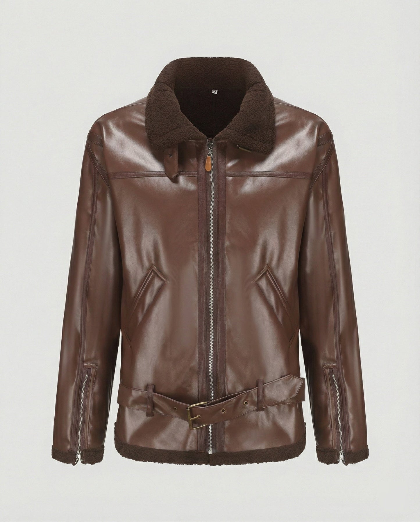 Herren Kunstlederjacke Kragen