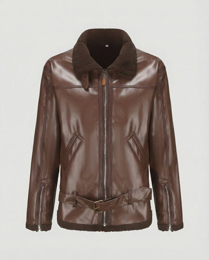 Herren Kunstlederjacke Kragen