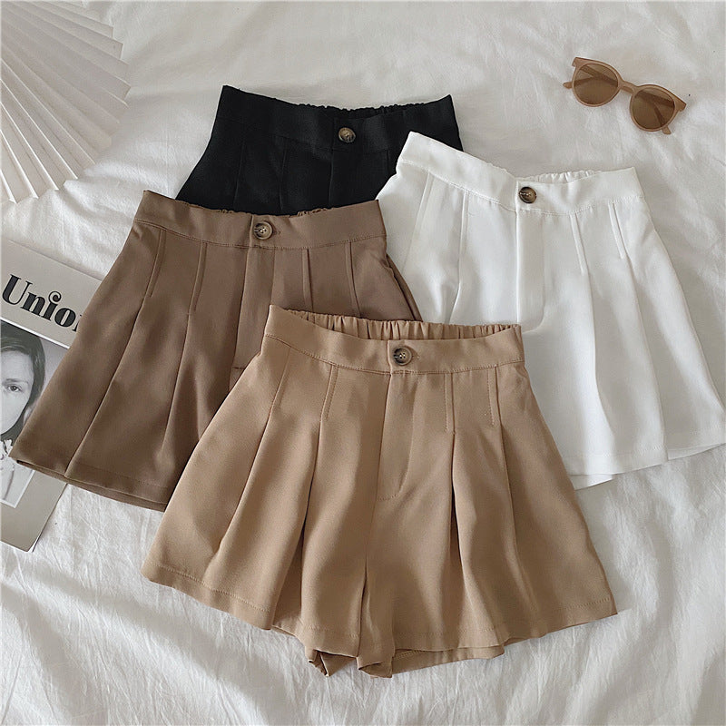 Damen Shorts Faltenwurf Knopfdetail Elegante - Norvielle