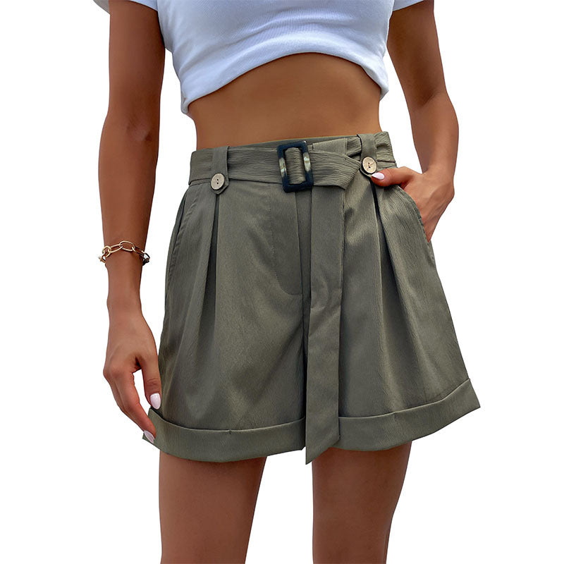 Damen Bermudashorts Kurz Breiter Bund Seitentaschen Norvielle
