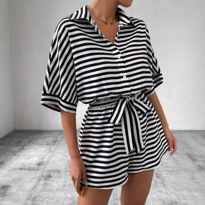 Damen Kurzoverall Gestreift Von Norvielle - Norvielle