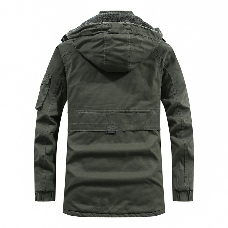 Wattierte Winterjacke Damen Herren Robust Kapuze