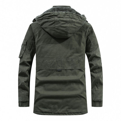 Wattierte Winterjacke Damen Herren Robust Kapuze