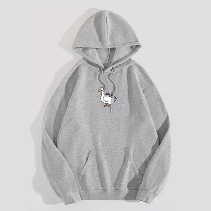 Damen Kapuzenpullover Gänsemotiv Weiches Fleece Innen Norvielle