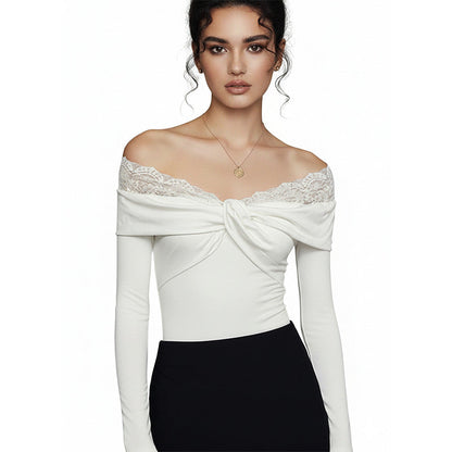 Damen Body Spitzendetails Figurbetonter Schnitt Norvielle