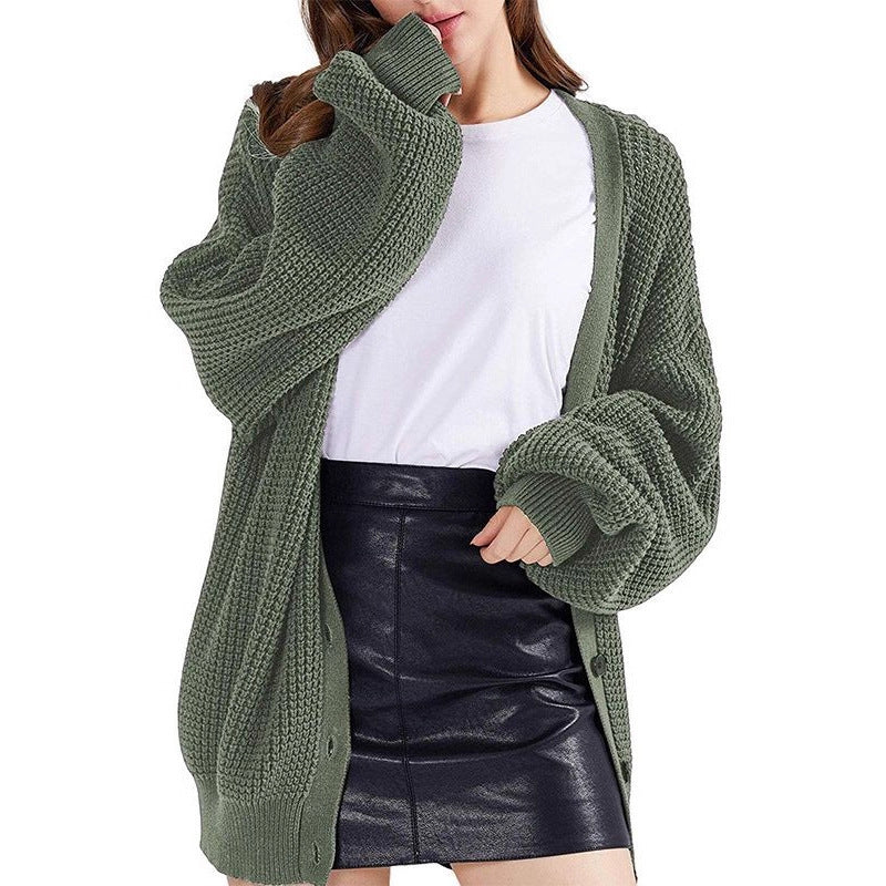 Damen Grobstrick Cardigan Lässiger Schnitt Norvielle