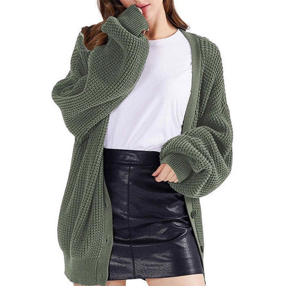 Damen Grobstrick Cardigan Lässiger Schnitt Norvielle