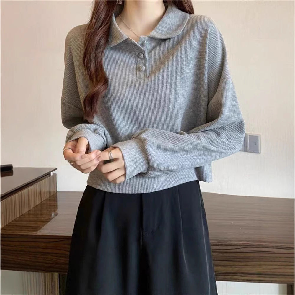 Damen Poloshirt Pullover mit Knöpfen Norvielle