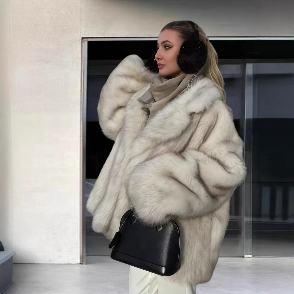 Damen Fleecejacke Voluminöser Schnitt Mit Funkelnden Details