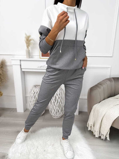 Damen Sportliches Lounge-Set Kapuze Elastischer Bund Norvielle