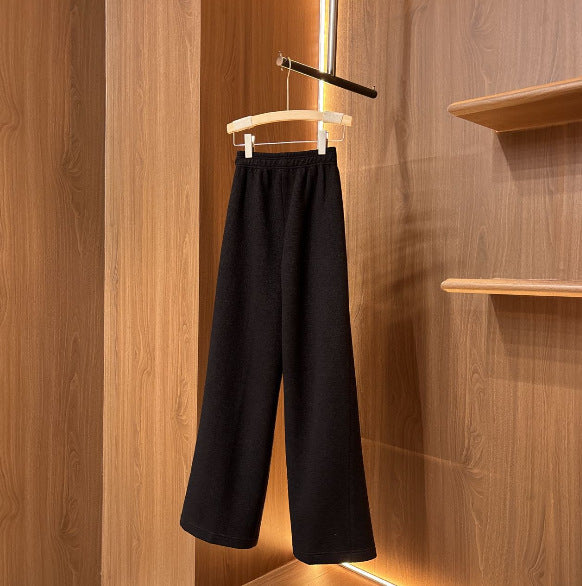 Damen Weite Stoffhose Elastischer Bund