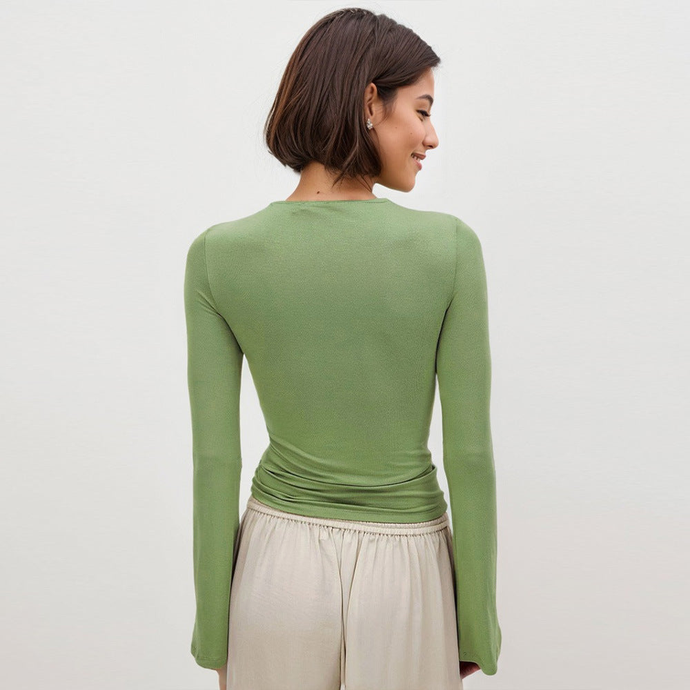 Damen Langärmliges Oberteil Twist-Design Cut-Out
