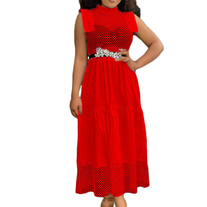 Damen Maxi-Kleid Netzdetails Norvielle