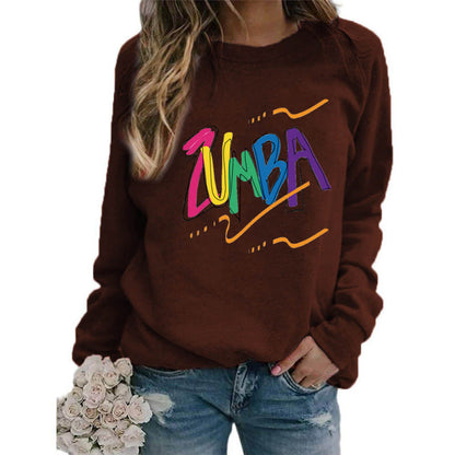 Damen Sweatshirt Modernes Zumba Design Lässig Grau
