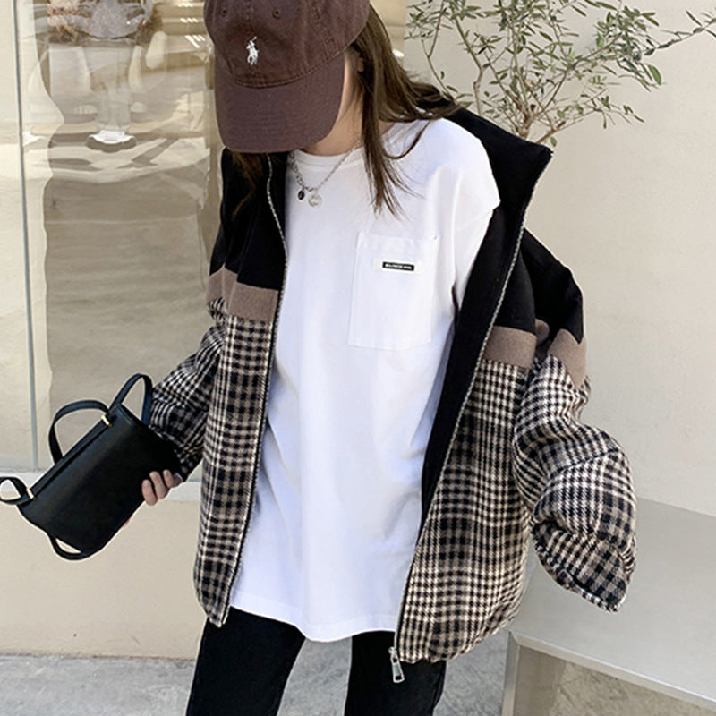 Damen Longsleeve-Shirt mit Tasche Baumwolle Beige