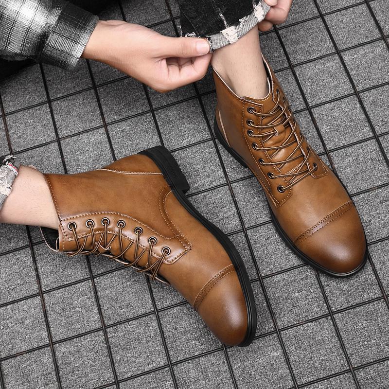 Herren Stiefel Schnürfront Durchgehende Schafthöhe