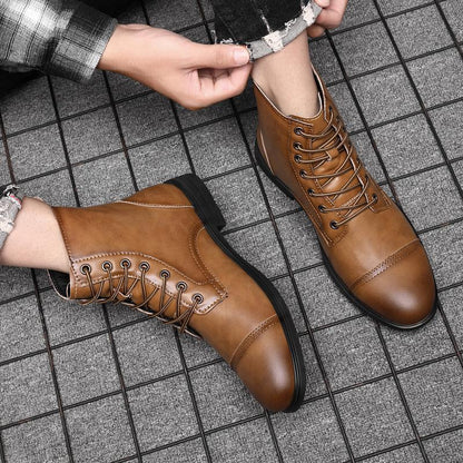 Herren Stiefel Schnürfront Durchgehende Schafthöhe