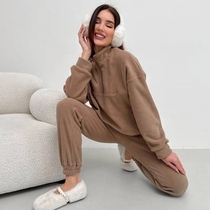 Damen Fleecejacke Jogginghose Set Norvielle