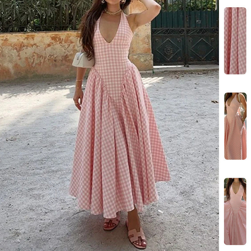 Damen Maxikleid V-Ausschnitt Schwingrock Norvielle - Norvielle