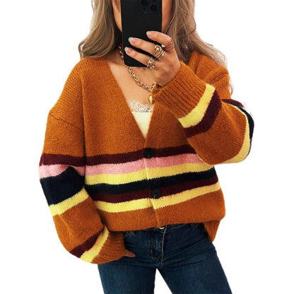 Damen Strickjacke Kuschel Norvielle Streifen