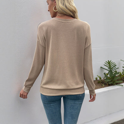 Damen Sweatshirt Leopardenmuster Kontrastärmel Norvielle