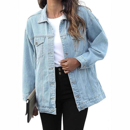 Damen Oversized Denimjacke Norvielle Blau - Norvielle