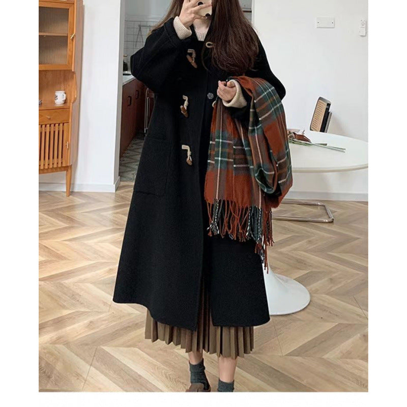 Damen Dufflecoat Praktische Taschen Dekorative Holzknebel Norvielle - Norvielle