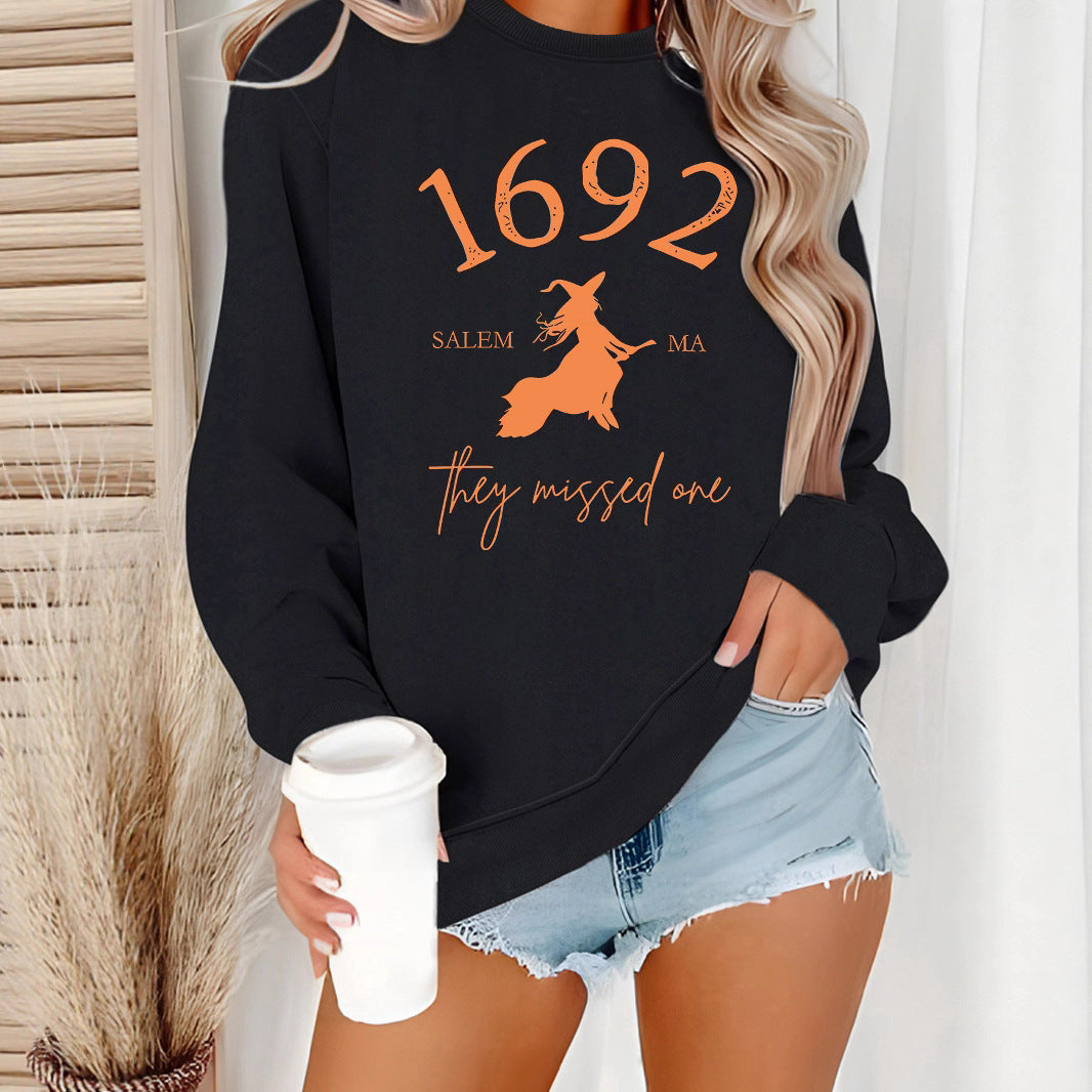 Damen Sweatshirt Witch-Motiv Gemütlicher Schnitt Norvielle - Norvielle