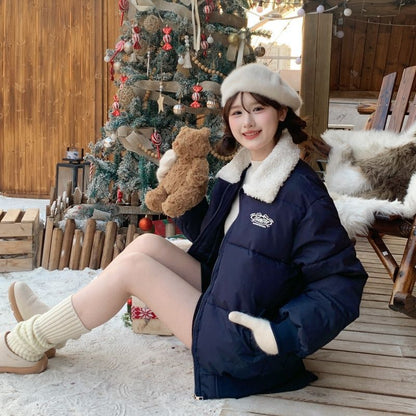 Damen Winterjacke Gepolstert Kuscheliger Kragen