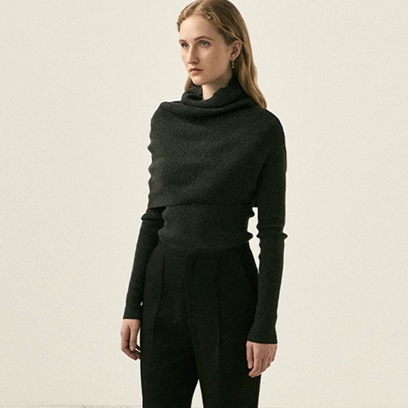 Damen Rollkragenpullover Asymmetrisch Norvielle