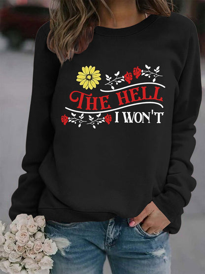 Damen Sweatshirt Verspielt Motiv Bequem Norvielle