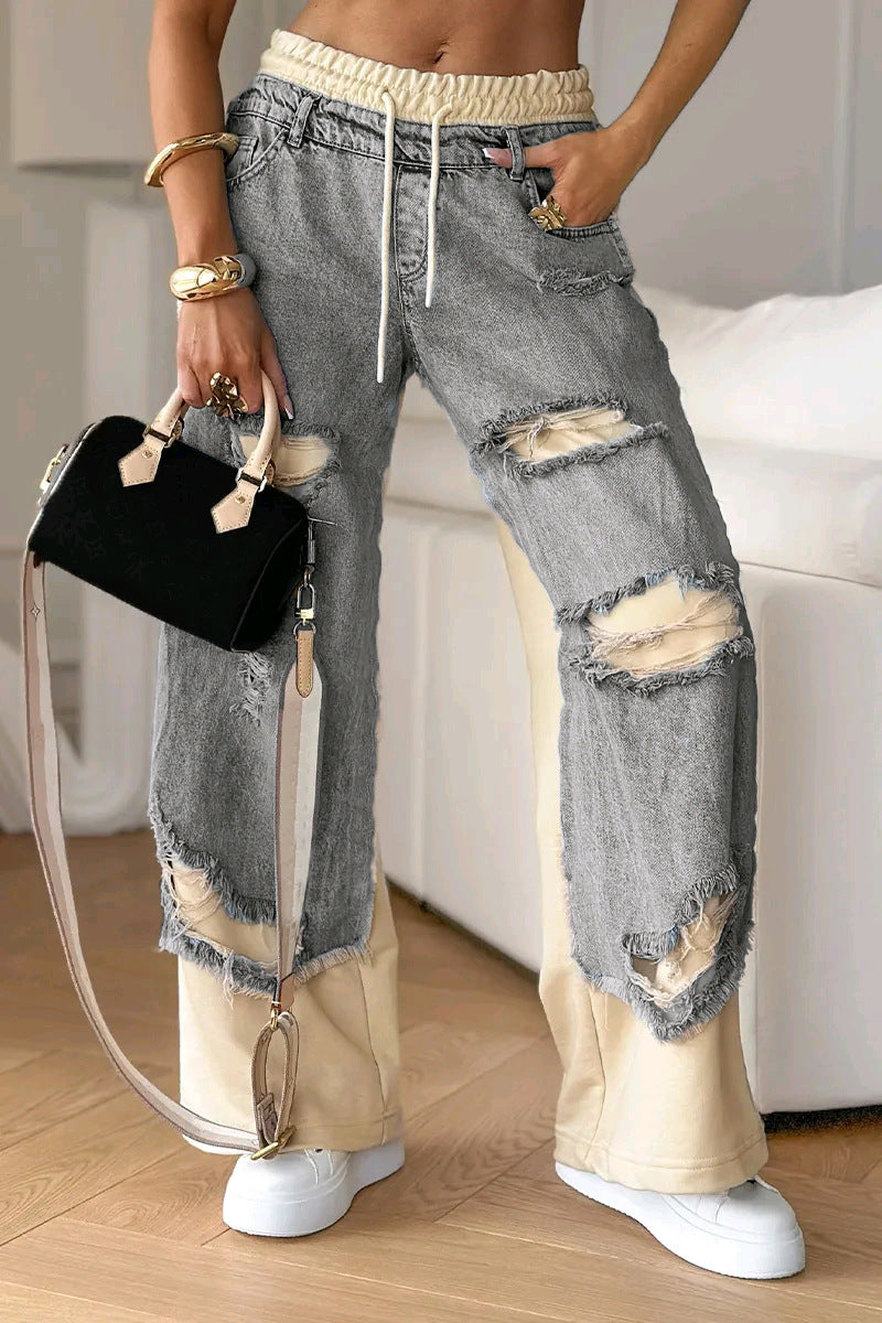 Damen Destroyed Denim Jogger Jeans Norvielle