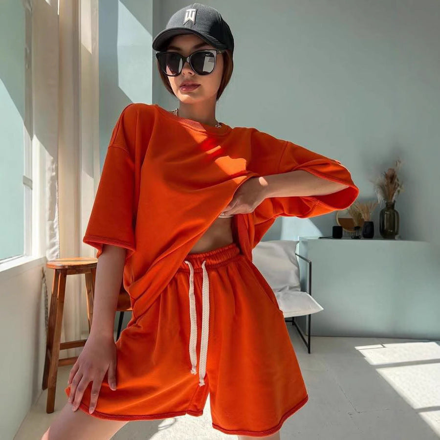 Damen Oversized T-Shirt und Shorts Set - Norvielle