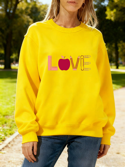Damen Sweatshirt Kreatives Love-Motiv Norvielle