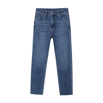 Damen High-Waist Jeans Schmale Hose
