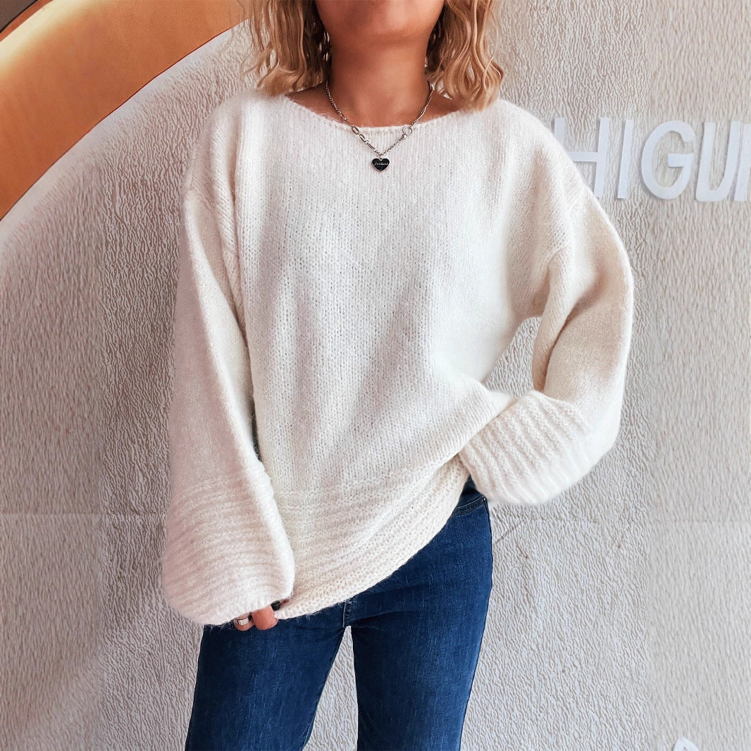Damen Oversized Pullover Strukturierter Strick Norvielle - Norvielle