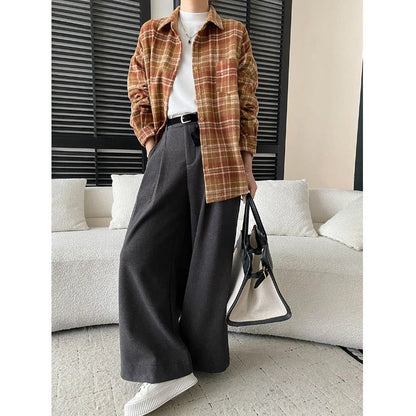 Damen Oversized Karohemdjacke Lässig Norvielle