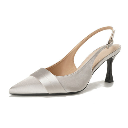Damen Sling-Pumps Satin Elegantes Design Höherer Absatz