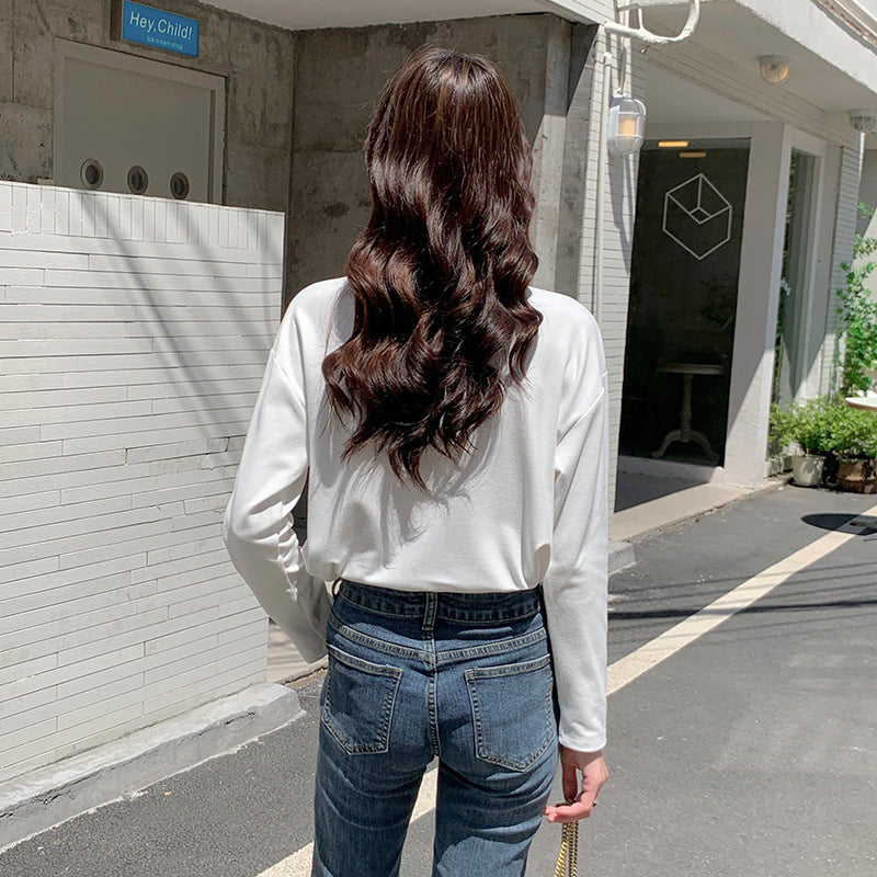 Damen Langarmshirt Stehkragen Norvielle Elegantes Design