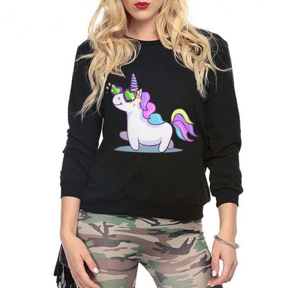 Damen Sweatshirt Einhorn-Design Lockeres Norvielle
