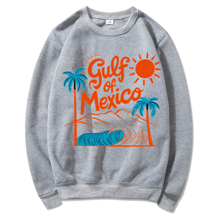 Damen Sweatshirt Maritimes Grafikdesign Lässiger Schnitt Beige