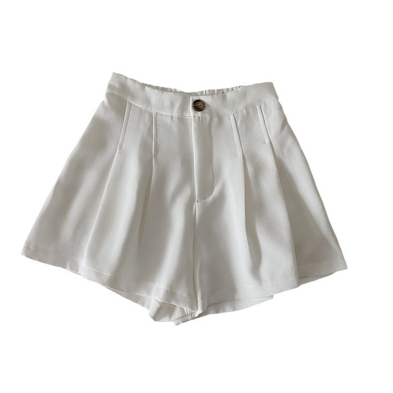 Damen Shorts Faltenwurf Knopfdetail Elegante