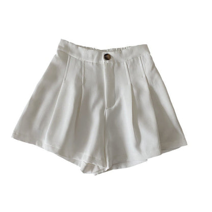Damen Shorts Faltenwurf Knopfdetail Elegante