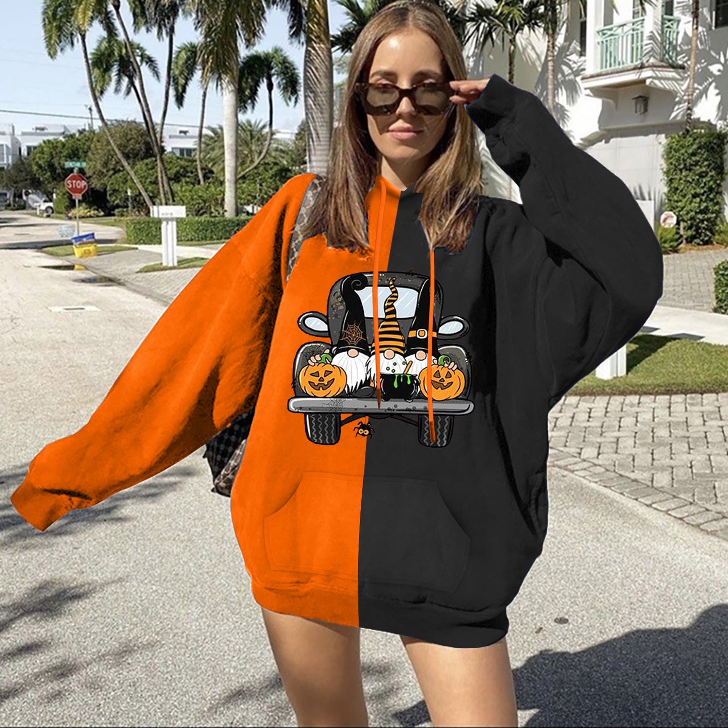 Damen Kapuzenpullover Halloween-Motiv Norvielle