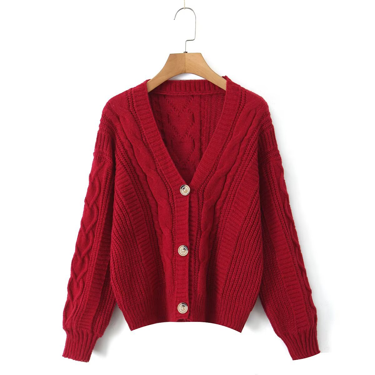 Damen Strickjacke V-Ausschnitt Kuschelig Norvielle