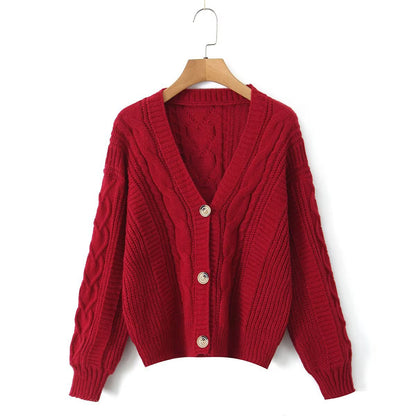 Damen Strickjacke V-Ausschnitt Kuschelig Norvielle