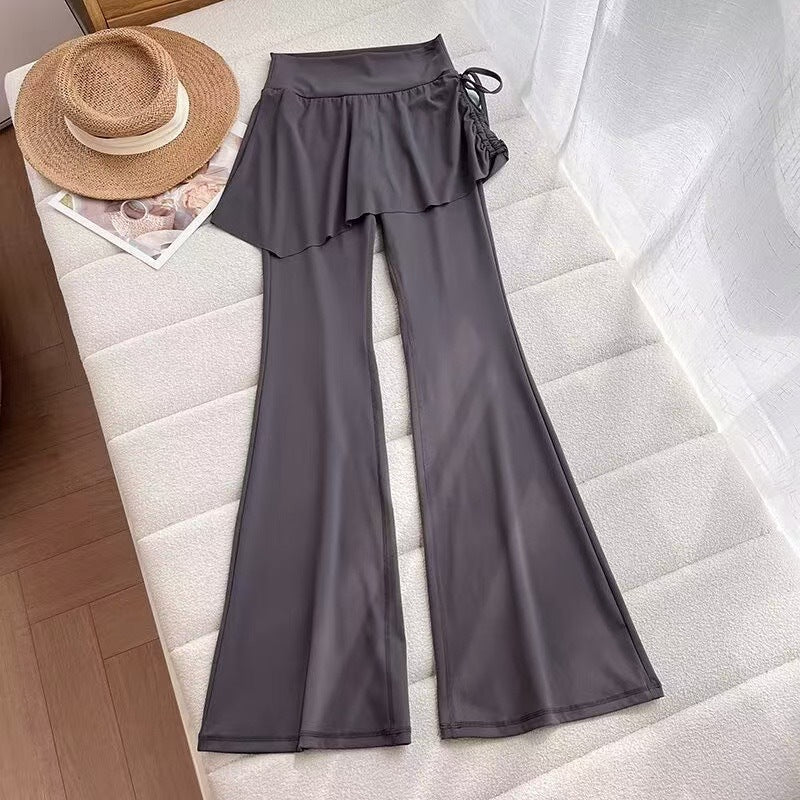 Damen Flare-Hosen Asymmetrischer Schnitt Hoch Tailliert Norvielle