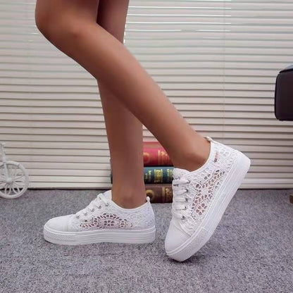 Damen Sneaker Spitzenmuster Rutschfeste Sohle