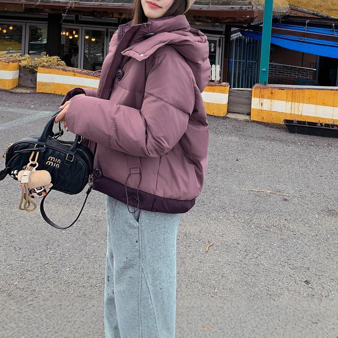 Damen Übergangsjacke Moderner Stehkragen Praktische Taschen Norvielle